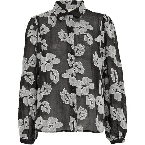 Peppercorn Magdalena Shirt - Black Jacquard