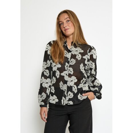 Peppercorn Magdalena Shirt - Black Jacquard