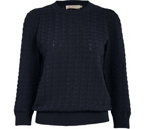 Peppercorn Rosy 3/4 Sleeve Pullover - Dark Navy