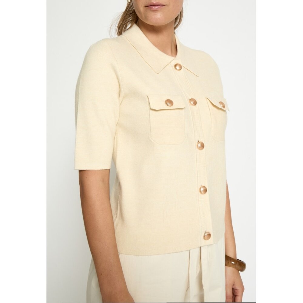 Peppercorn Kaylee Half Sleeve Cardigan - Whitecap Grey