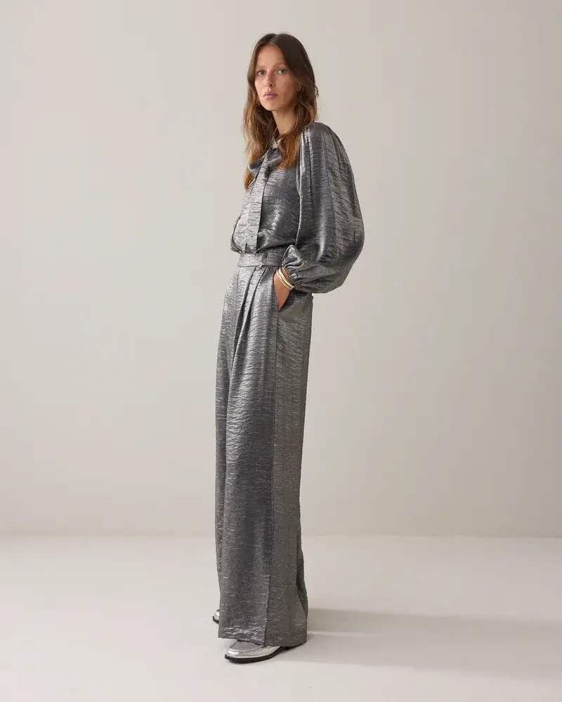 Summum Woman Blouse Metallic shine – Midgrey Summum Woman Blouse Metallic shine – Midgrey