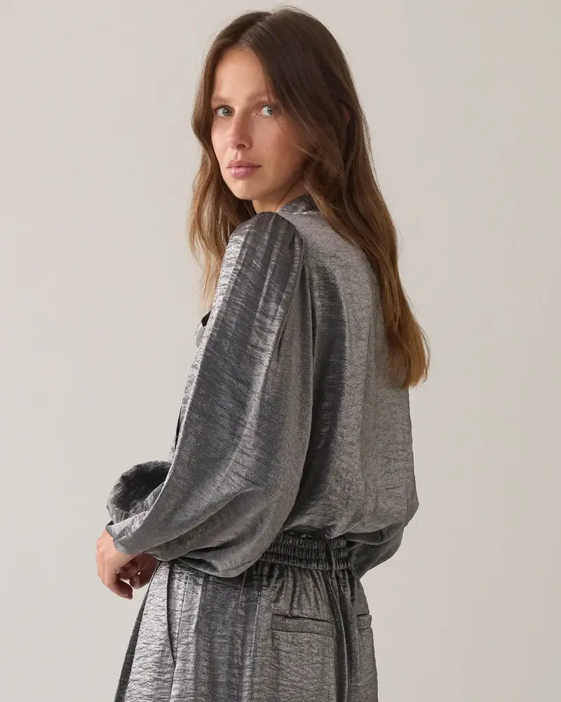 Summum Woman Blouse Metallic shine – Midgrey Summum Woman Blouse Metallic shine – Midgrey
