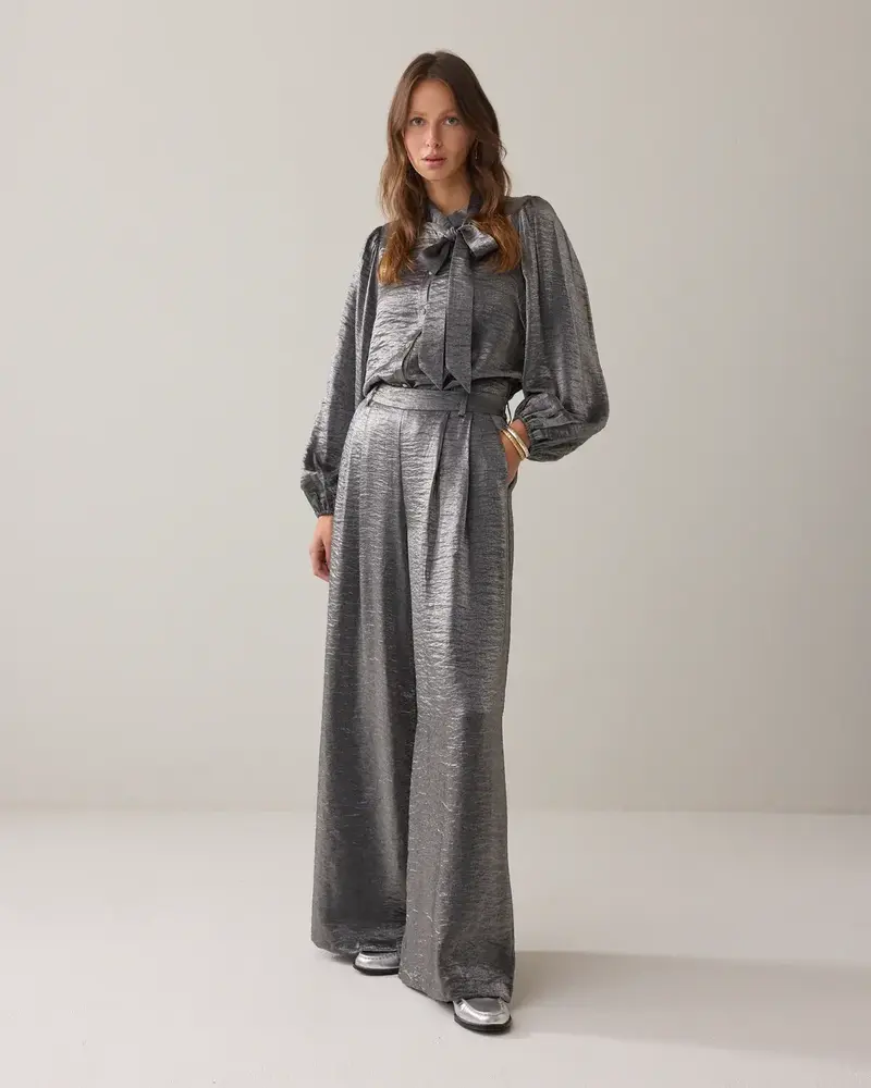 Summum Woman Blouse Metallic shine – Midgrey Summum Woman Blouse Metallic shine – Midgrey