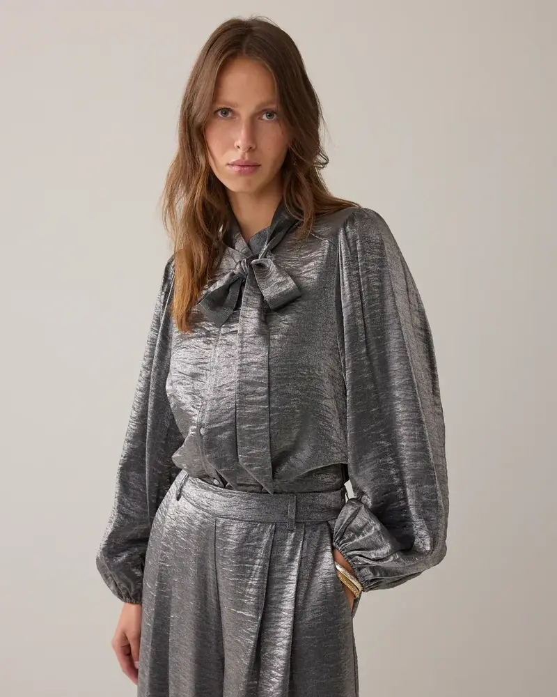 Summum Woman Blouse Metallic shine – Midgrey Summum Woman Blouse Metallic shine – Midgrey