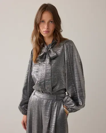 Summum Woman Blouse Metallic shine – Midgrey Summum Woman Blouse Metallic shine – Midgrey