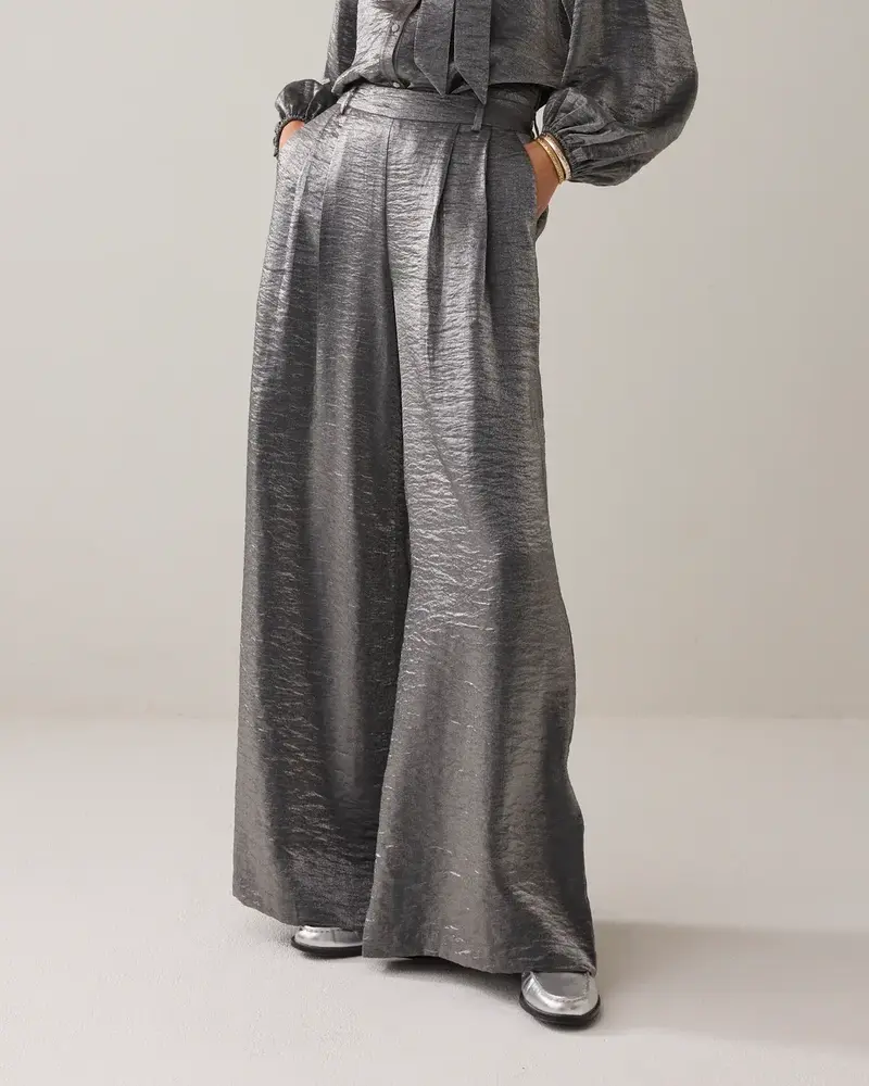 Summum Woman Trousers Metallic shine – Midgrey Summum Woman Trousers Metallic shine – Midgrey
