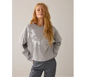 Summum Woman Jersey Embellished sweat – Midgrey Summum Woman Jersey Embellished sweat – Midgrey