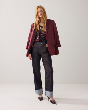 Summum Woman Jeans straight leg Twill comford denim – Gold