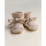 Hvid Booties - 0-9 mnd - Oat