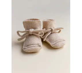 Hvid Booties - 0-9 mnd - Oat