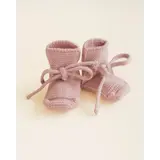 Hvid Booties - 0-9 mnd - Powder