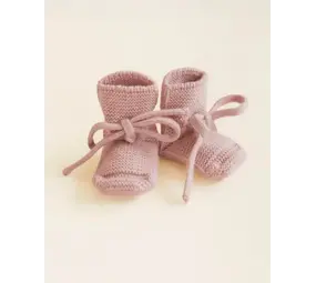 Hvid Booties - 0-9 mnd - Powder