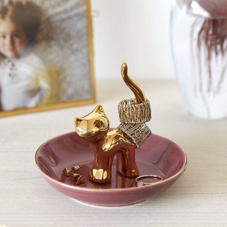 Balvi Ring holder Gatto golden