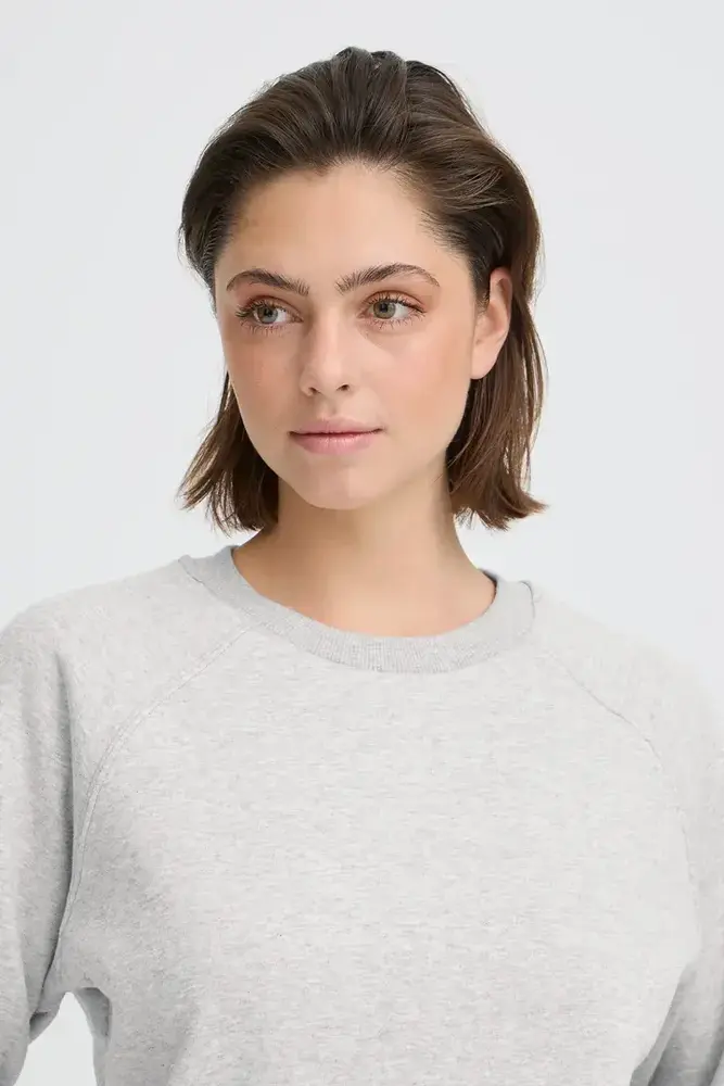 ICHI Lela Sweatshirt - L. Grey Green Glitter