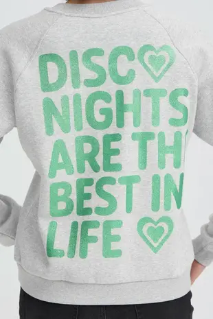 ICHI Lela Sweatshirt - L. Grey Green Glitter
