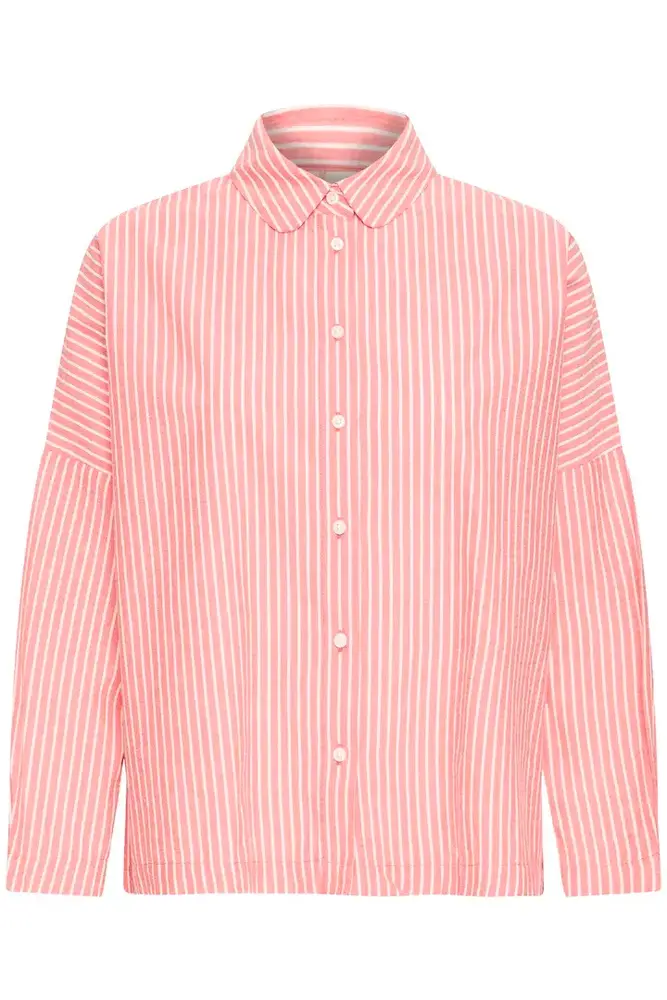 ICHI Giley Shirt - Birch/Pink Stripe