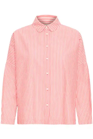 ICHI Giley Shirt - Birch/Pink Stripe