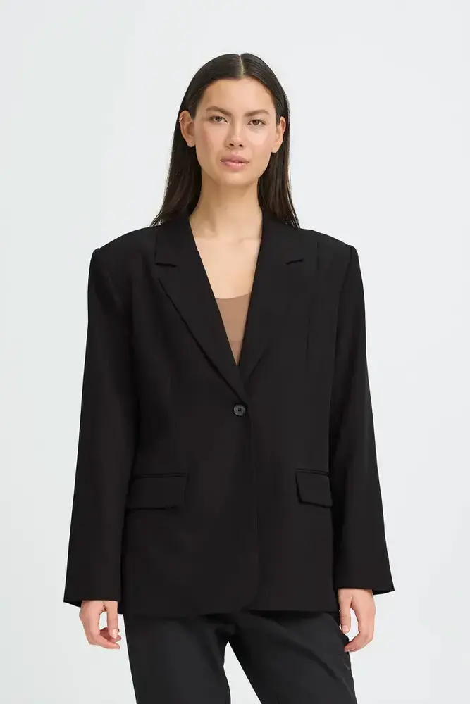 ICHI Fava Long Blazer - Black