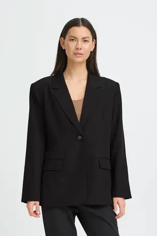 ICHI Fava Long Blazer - Black