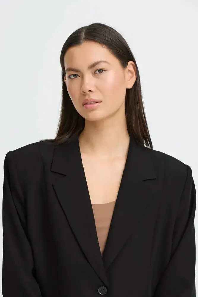 ICHI Fava Long Blazer - Black