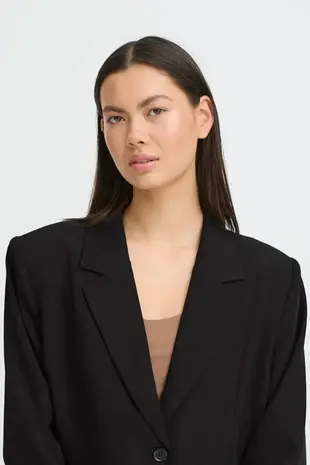 ICHI Fava Long Blazer - Black