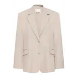 ICHI Fava Oversized Blazer - Dove Melange
