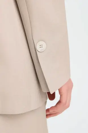 ICHI Fava Oversized Blazer - Dove Melange