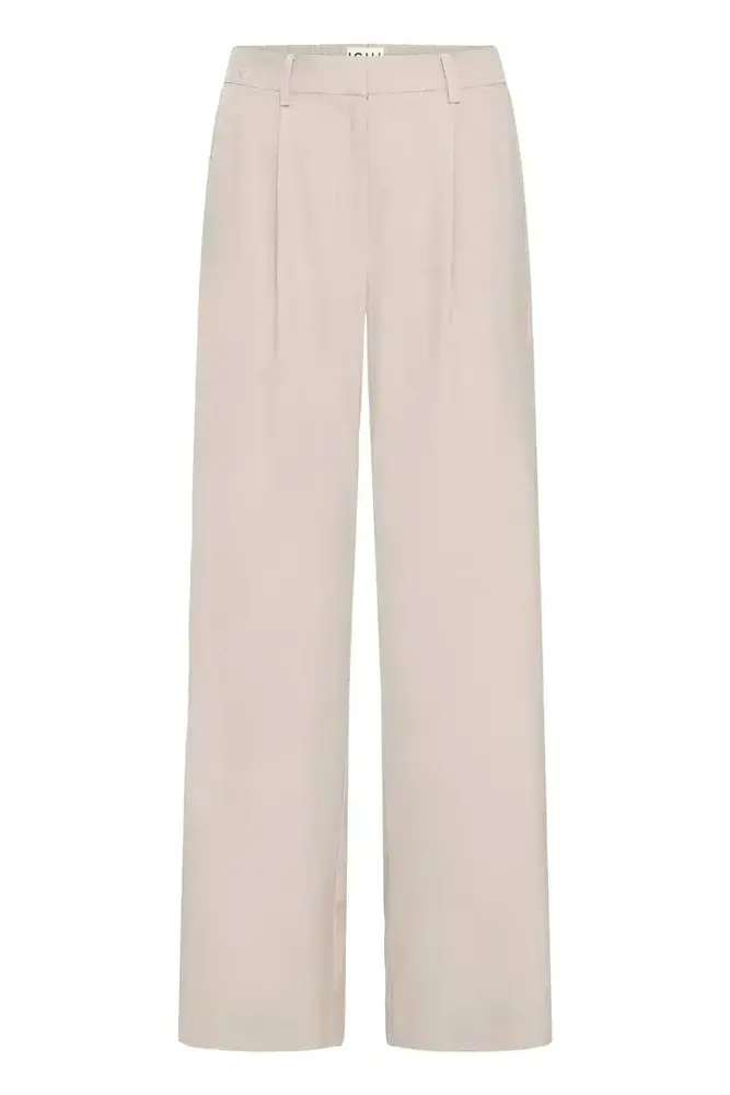 ICHI Fava Wide Pants - Dove Melange