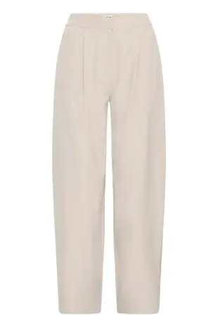 ICHI Fava Barrel Pants - Dove Melange