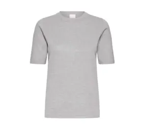 ICHI Luls O-Neck Pullover SS - Light Grey Melange