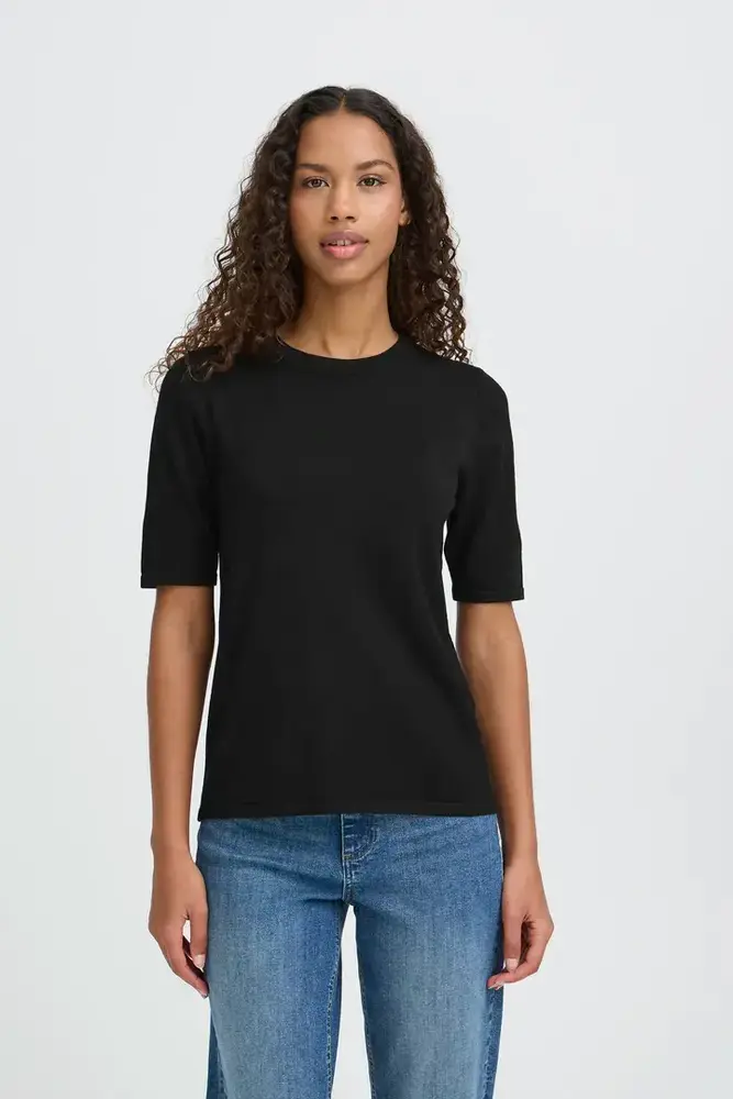 ICHI Luls O-Neck Pullover SS - Black
