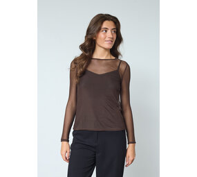 SistersPoint New Gani Blouse - Dark Chocolate