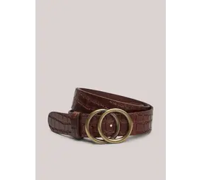 Summum Woman Belt Double ring croco – Darkchocolate Summum Woman Belt Double ring croco – Darkchocolate