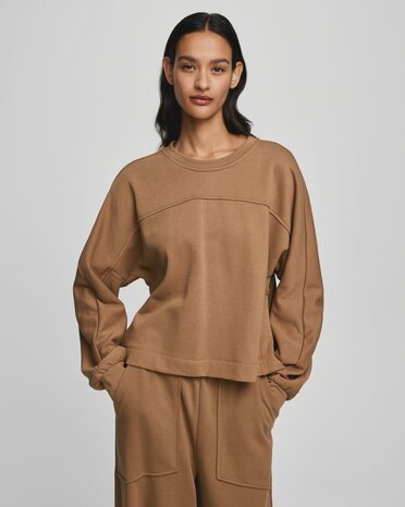 MSCH Briena Slit Sweatshirt - Toasted Coconut Brown