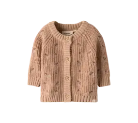 Lil' Atelier Emlen EMB AO LS Knit Cardigan - Roebuck