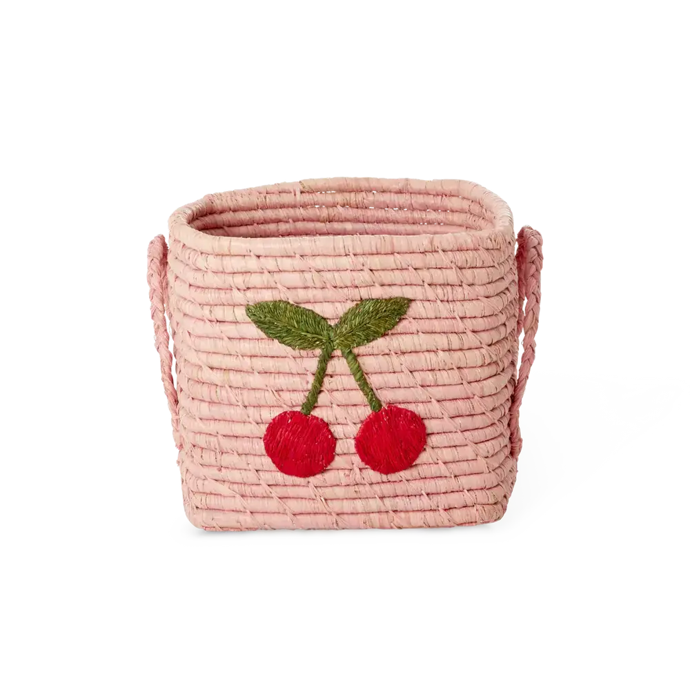 Rice Raffia opbergmand - Grote kersjes Rice Raffia opbergmand - Grote kersjes