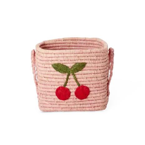 Rice Raffia opbergmand - Grote kersjes Rice Raffia opbergmand - Grote kersjes
