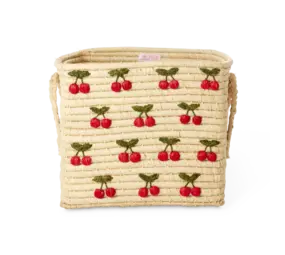 Rice Raffia opbergmand - Kleine kersjes Rice Raffia opbergmand - Kleine kersjes
