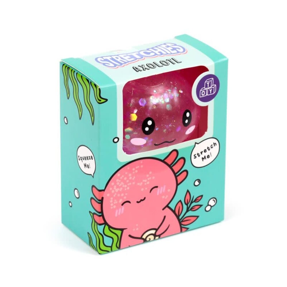 Knijpbare Glitter Axolotl Stress Speelgoed