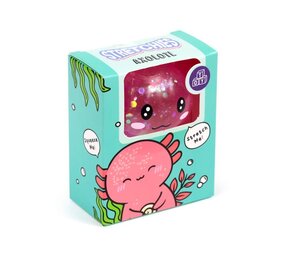 Knijpbare Glitter Axolotl Stress Speelgoed