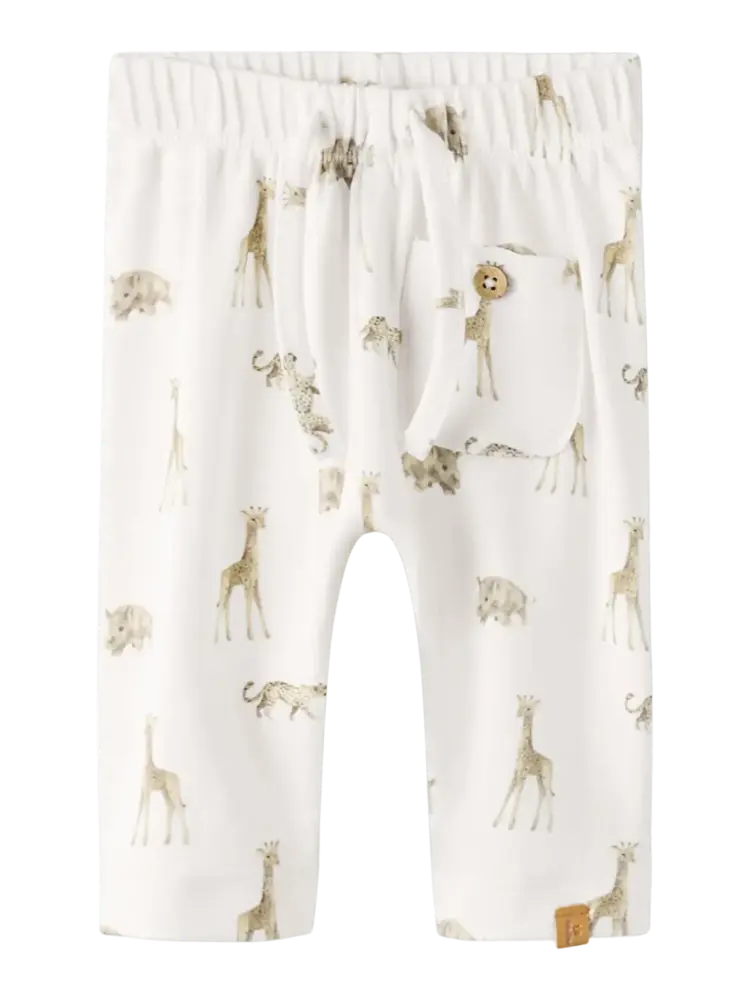 Lil' Atelier Gayo Elo Loose Pant - Coconut Milk Animals African Lil' Atelier Gayo Elo Loose Pant - Coconut Milk Animals African