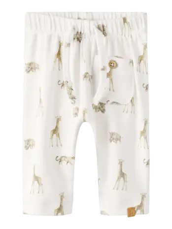 Lil' Atelier Gayo Elo Loose Pant - Coconut Milk Animals African Lil' Atelier Gayo Elo Loose Pant - Coconut Milk Animals African