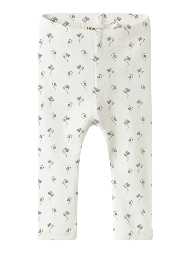 Lil' Atelier Gayo Sag Slim Leggings - Coconut Milk Bell Flower