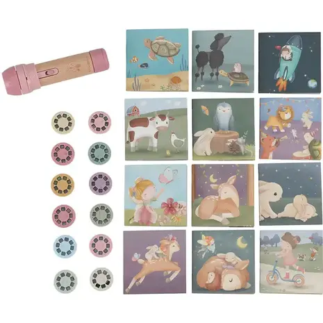 Little Dutch Verhalen projector zaklamp - Roze