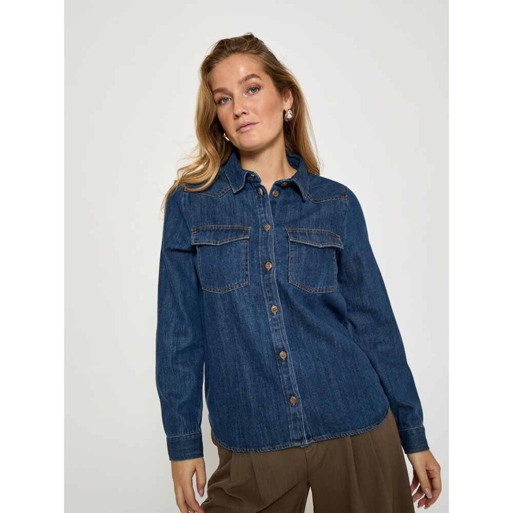 Peppercorn Madison Denim Shirt – Mid Blue Denim