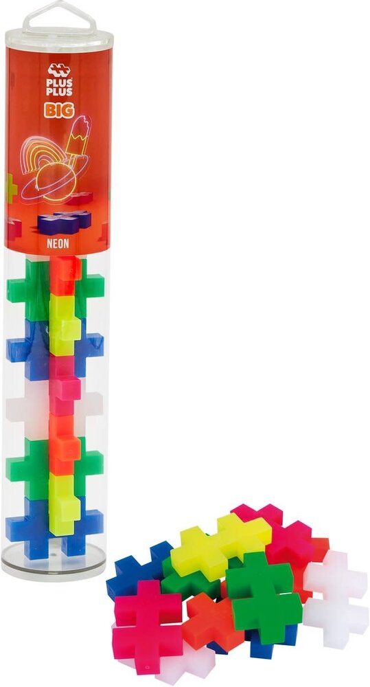 Plus Plus Tube neon BIG Plus-Plus: 15 stuks