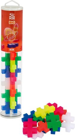Plus Plus Tube neon BIG Plus-Plus: 15 stuks
