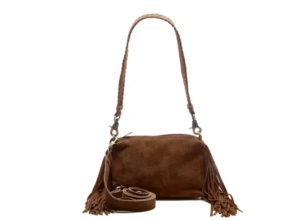 Chabo Bags Suede Stormy Fringes Small - Cacao