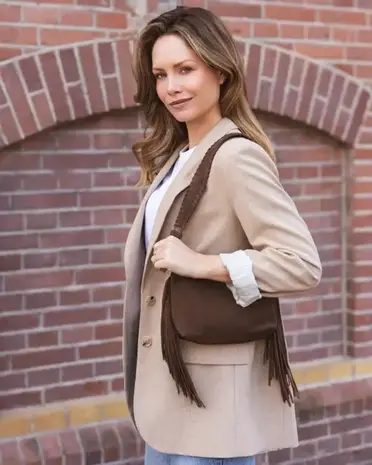 Chabo Bags Suede Stormy Fringes Small - Cacao