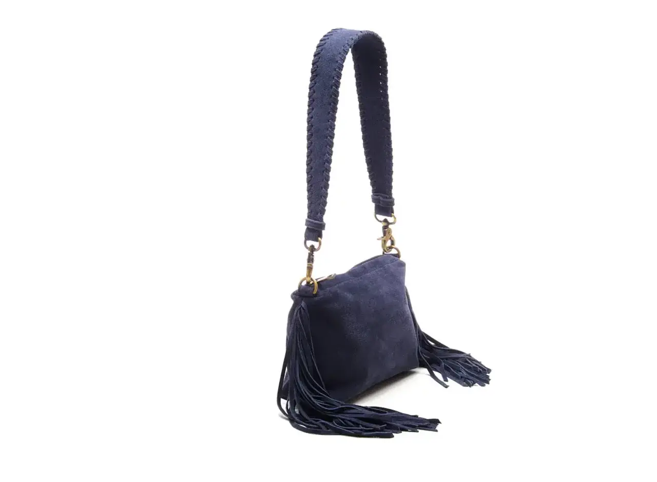 Chabo Bags Suede Stormy Fringes Small -  Navy Blue